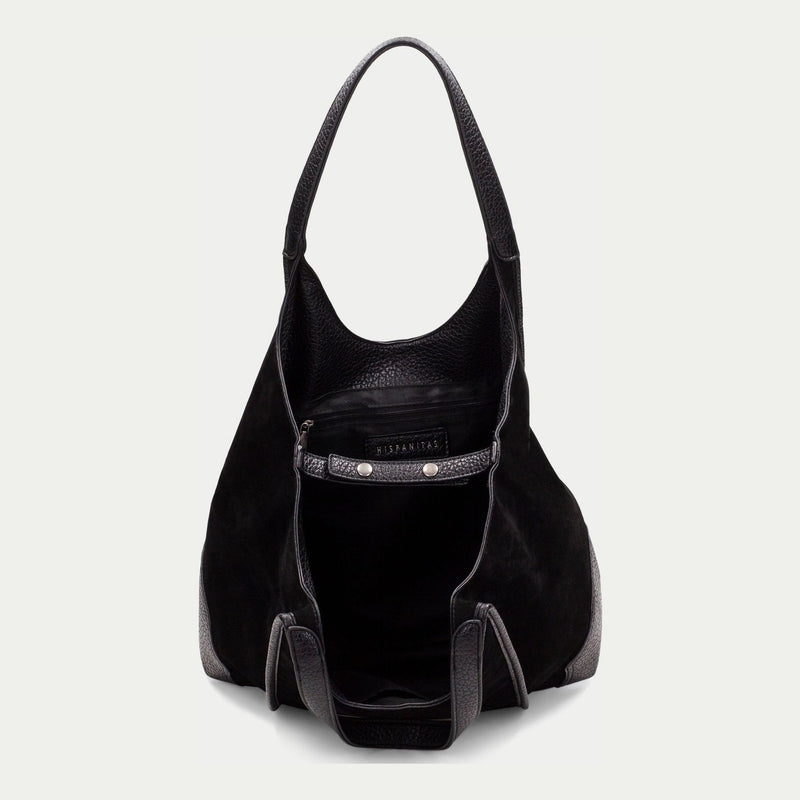 Womens Hispanitas 264939 Suede Shoulder Bag - Black