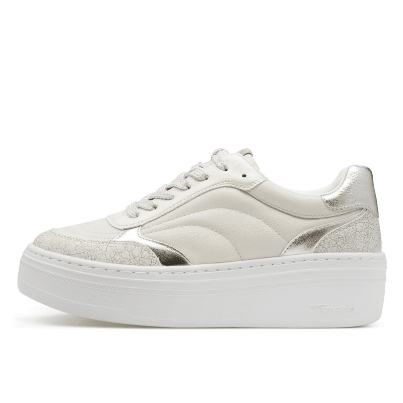 Womens Tamaris 23756 Platform Trainers - White