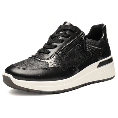 Womens Ara Garda Trainers - Black Metallic
