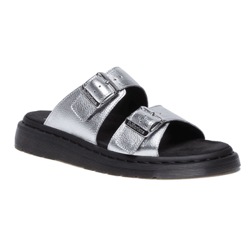 Womens Dr Martens Josef Buckle Mule Sandals - Silver