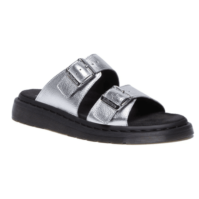 Womens Dr Martens Josef Buckle Mule Sandals - Silver