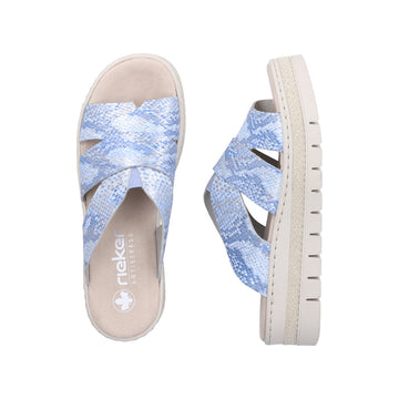 Womens Rieker V4989 Blue Wedge Sandal - Blue