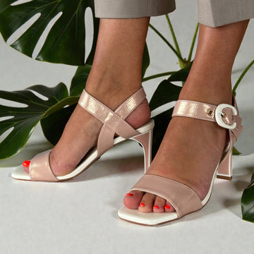 Womens Una Healy But I Do Iridescent Heeled Sandals - Shell Shine - Mauvelous Shine