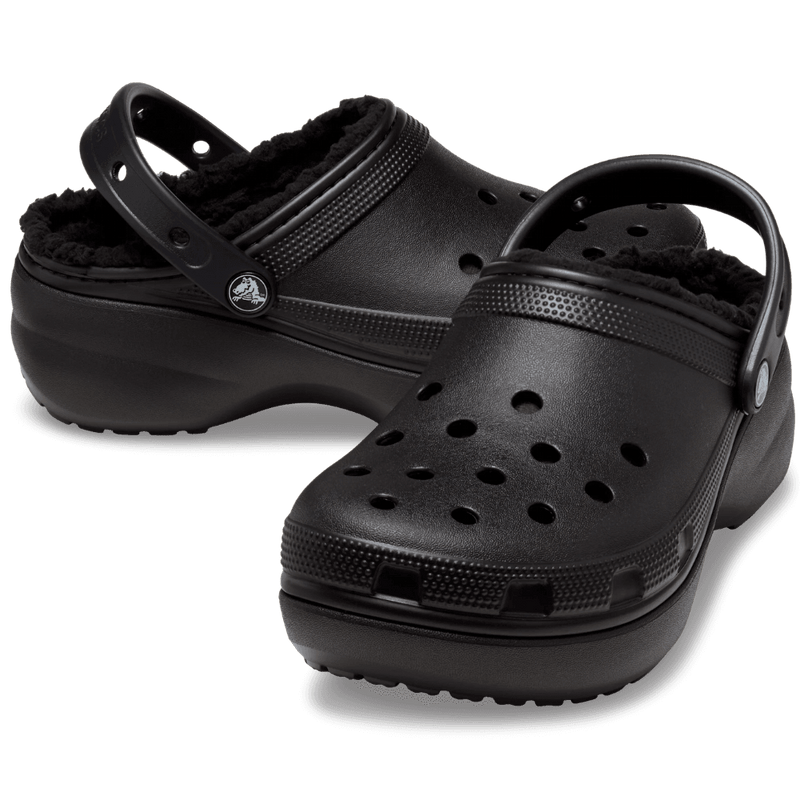 Crocs Women's Classic Platform Lined Clog - Black