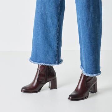 Womens Tamaris 25357 Ankle Boots - Merlot Patent