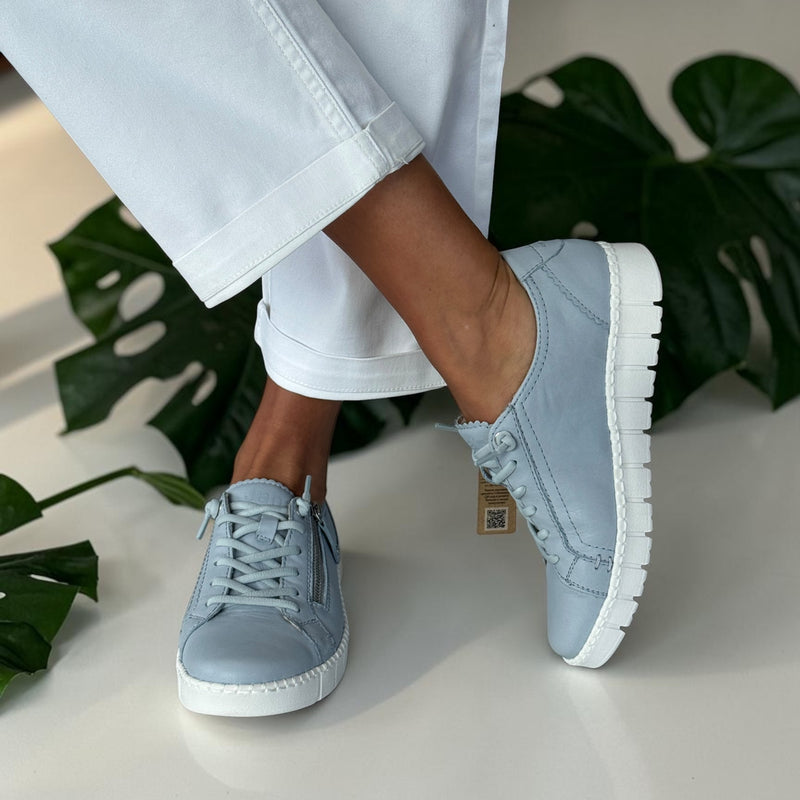 Womens Jana 23704 Side Zip Chunky Trainers - Light Blue