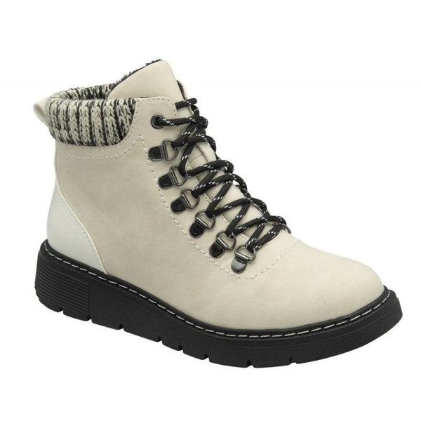 Womens Lotus Myrtle Laced Ankle Boots- Waterproof - Winter White