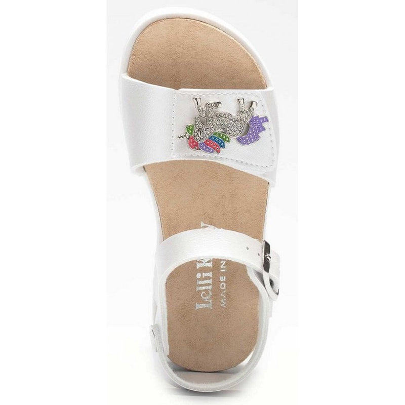 Lelli Kelly Girls Unicorn Metallic White Sandals - Silver