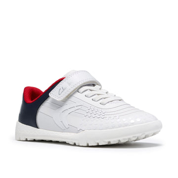 Boys Clarks CICA Goal Kid Football Shoes - White