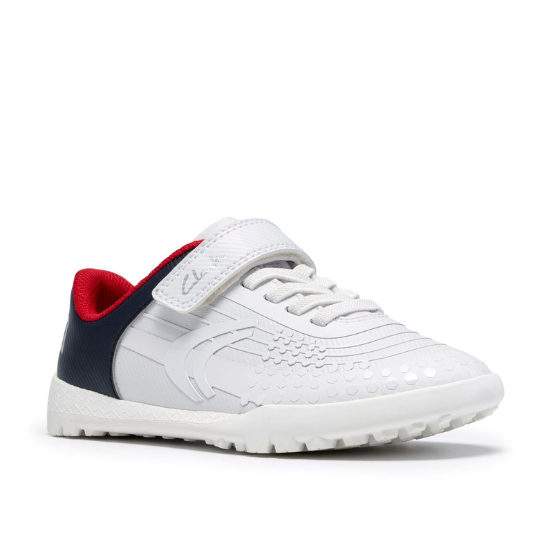 Boys Clarks CICA Goal Kid Football Shoes - White