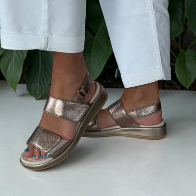 Womens Caprice 28207 Taupe Metallic Sandals - Taupe Metallic
