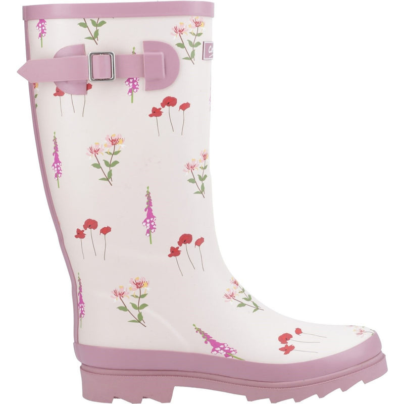 Womens Cotswold Wildflower Tall Pink Wellingtons - Pink