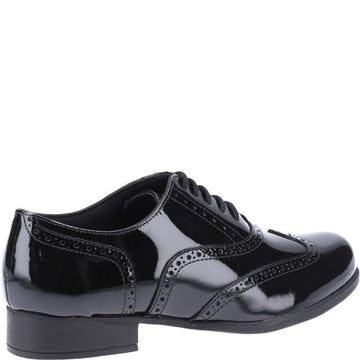 Girls Hush Puppies Kada Senior School Shoes - Black Patent
