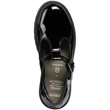 Infant Girls Geox Casey Black Patent School Shoes - Black Patent