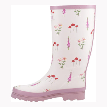 Womens Cotswold Wildflower Tall Pink Wellingtons - Pink