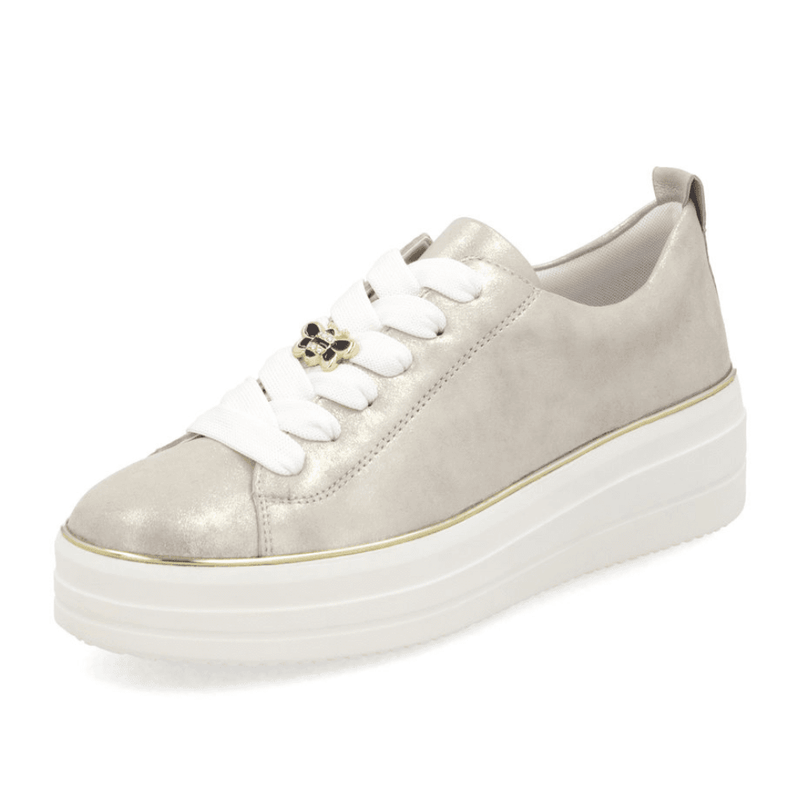 Womens Remonte D1C03 Gold Metallic Trainers - Gold