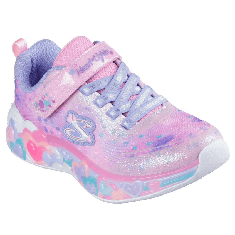 Girls Skechers S Lights Eternal Heart Lights - Pink Multi