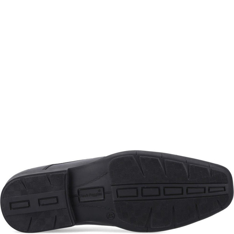 Junior Boys Hush Puppies Dumfries Black School Shoes - Black
