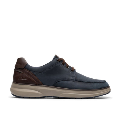 Mens Clarks Mullan Moc Casual Lace-up Shoe - Navy Leather