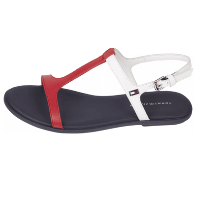 Womens Tommy Hilfiger Enamel Flag Sandals - Red White Blue