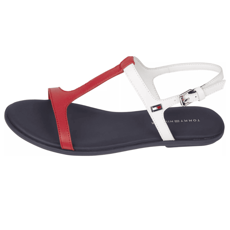 Womens Tommy Hilfiger Enamel Flag Sandals - Red White Blue