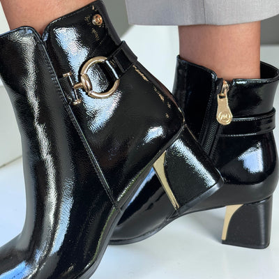 Womens Zanni & Co Meicun One Ankle Boots - Ink Patent