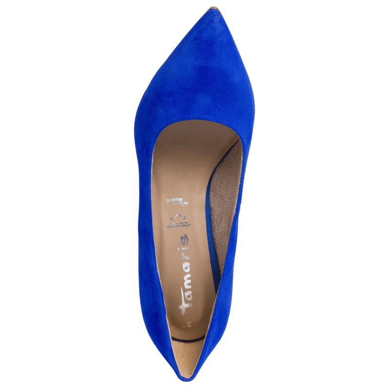Womens Tamaris 22434 Suede Court Heels - Cobalt Blue