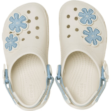Toddler Crocs Denim Flower Classic Clogs - Denim Flower