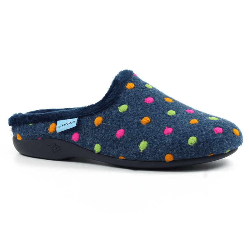 Womens Lunar Peanut Spot Mule Slippers - Navy