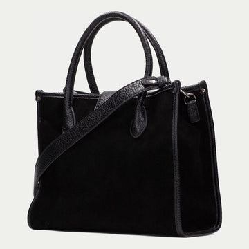 Womens Hispanitas 265022 Suede Shoulder Bag - Black