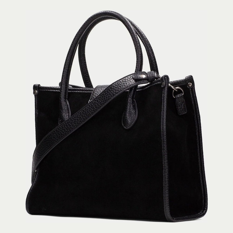 Womens Hispanitas 265022 Suede Shoulder Bag - Black