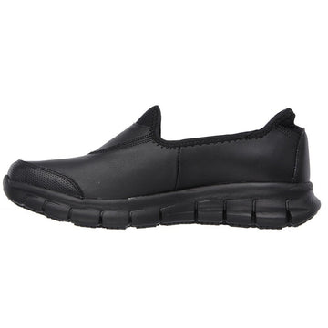 Womens Skechers Ladies Sure Track Black Slip On Shoes - Black
