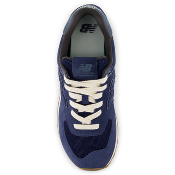Unisex New Balance 574 Suede Navy Trainers - Navy