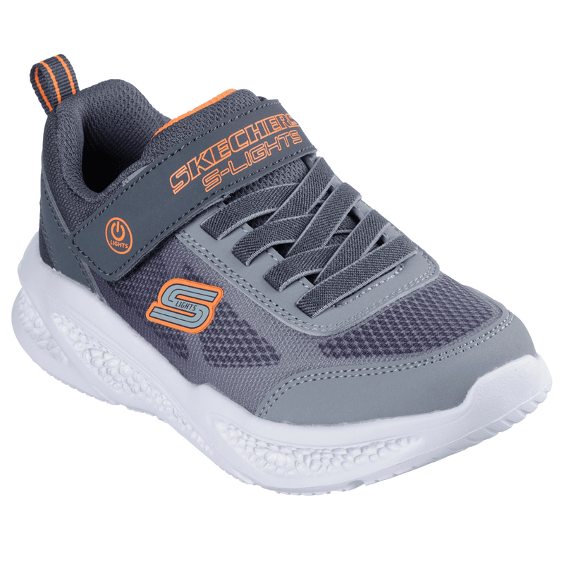 Skechers Infant Meteor - Lights Krendox Trainers - Charcoal