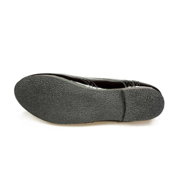 Junior Pod Girls Tatum Brogue Shoes - Black Patent - Black