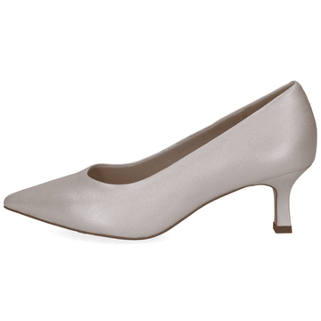 Womens Caprice 22401 Off White Pearl Low Court Heels - Pearl