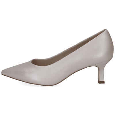 Womens Caprice 22401 Off White Pearl Low Court Heels - Pearl