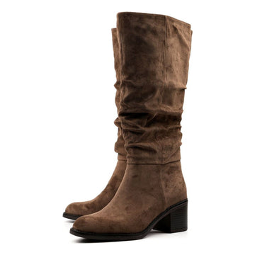 Womens Lunar Kristen Scrunch Long Boots - Taupe