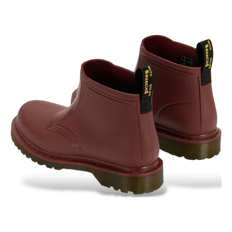Unisex Dr. Martens 101 Rain Cherry Red PVC Ankle Wellingtons - Cherry Red