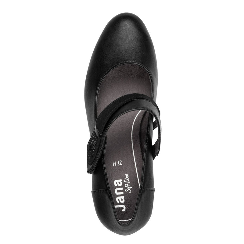 Womens Jana 24465 Black Block Heels - Black