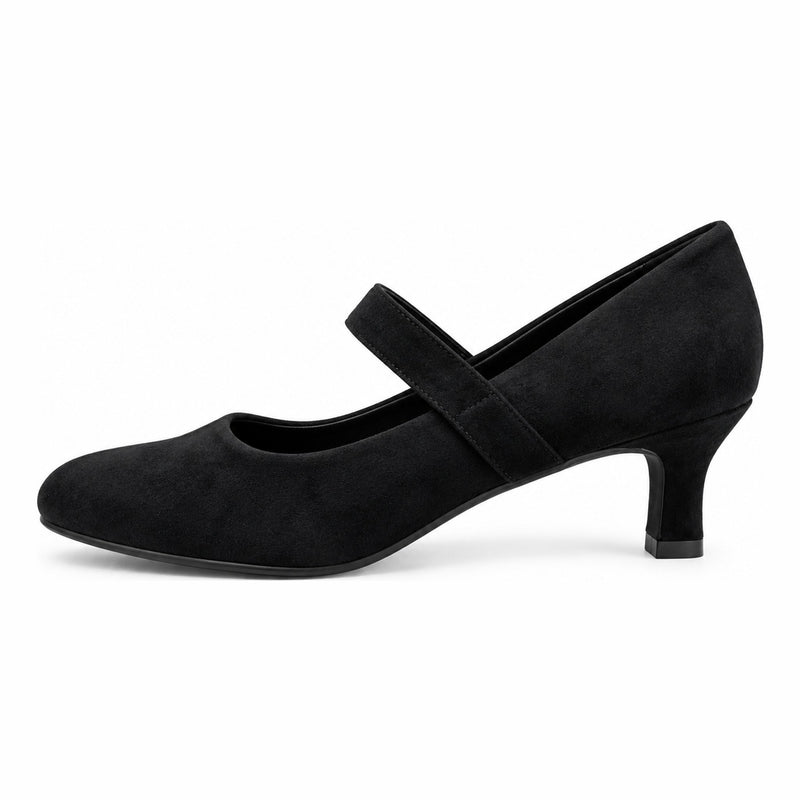 Womens Coco Ritz 1060 Black Micro Suede Court Shoes - Black Micro