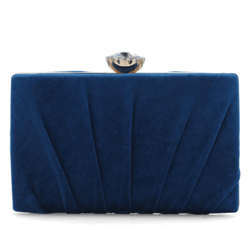 Womens Menbur 85755 Velvet Diamond Clasp Clutchbag - Navy