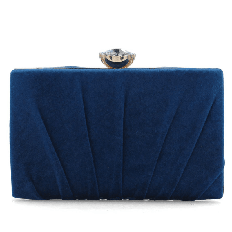 Womens Menbur 85755 Velvet Diamond Clasp Clutchbag - Navy