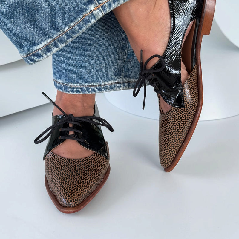 Womens AW26 Nemonic 2415 Margot Negro Flat Shoes - Negro