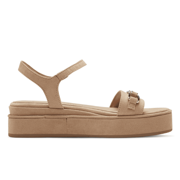 Womens Marco Tozzi 28212 Beige Platform Sandals - Biscuit