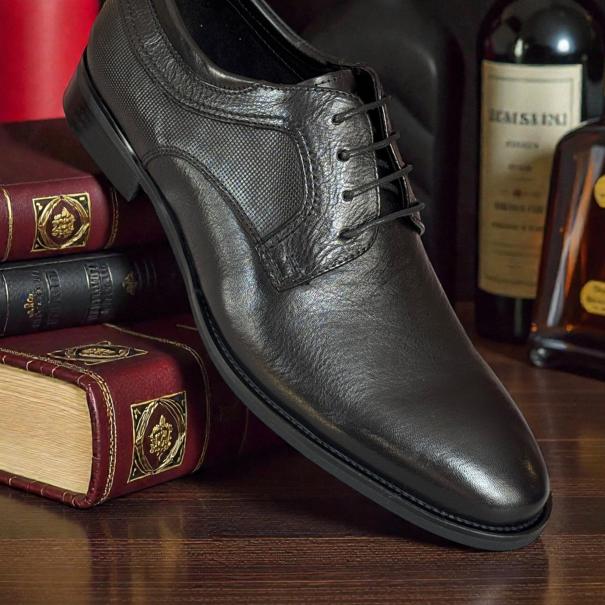 Mens Escape Arnhem Schwarz Formal Lace-up Shoe