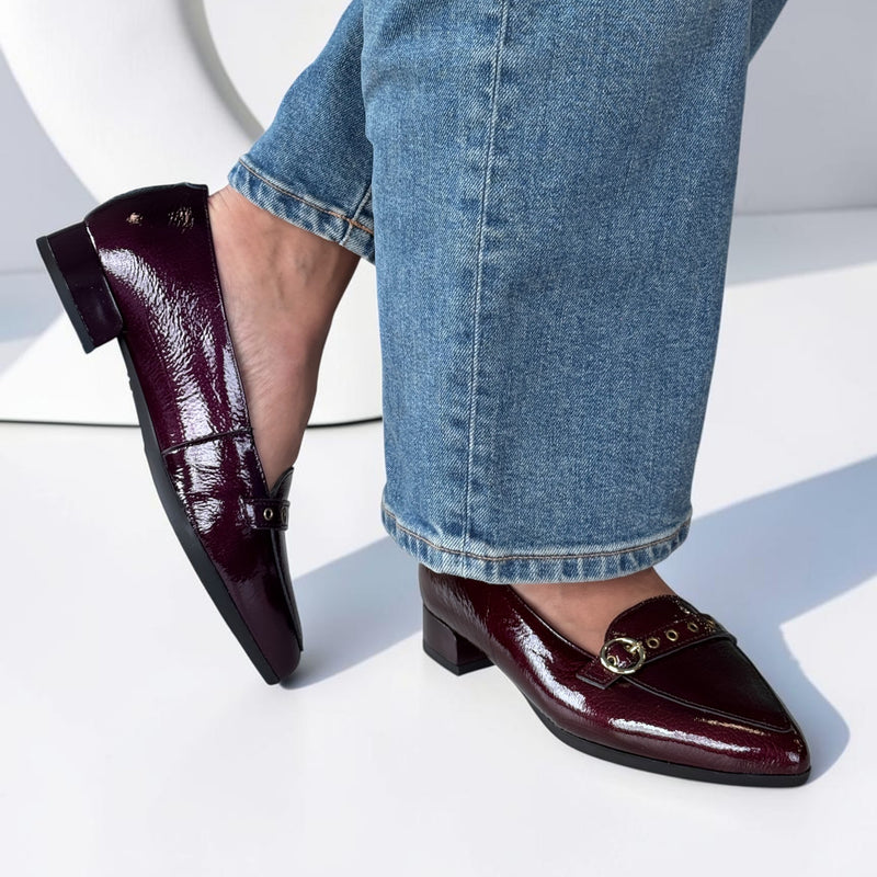 Womens Pitillos 11670 Burgundy Loafers - Burgundy