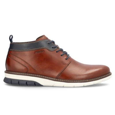 Mens Rieker 14417 Tan with Navy Lace Up Boots - Tan