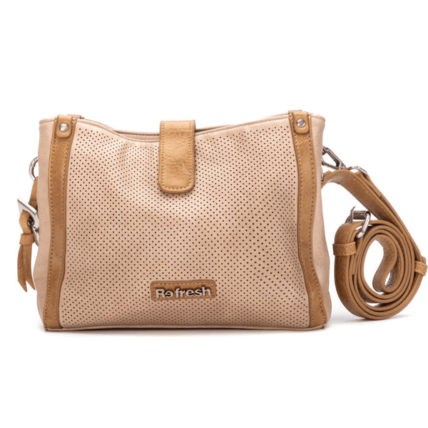 Womens Refresh 183352 Nude Perforated Crossbody Bag - Nude