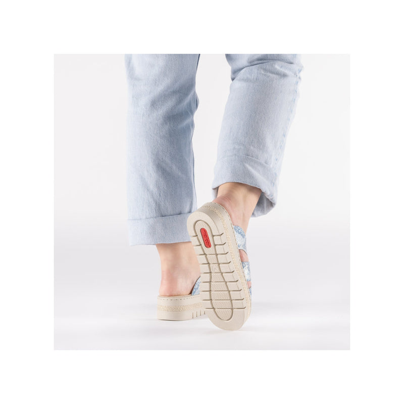 Womens Rieker V4989 Blue Wedge Sandal - Blue